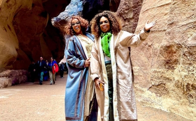 Oprah Winfrey visits site in Jordan where Jesus was baptised