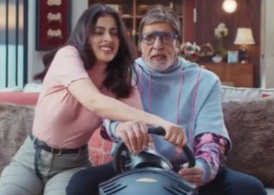 Navya, teams up with grandpa Big B for a banking commercial