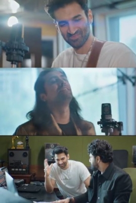 Aditya jams with Jubin, Mithun Sharma in Allah De Bande song teaser