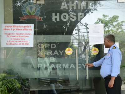 Doctors protest in Gurugram against Rajasthan’s health Bill