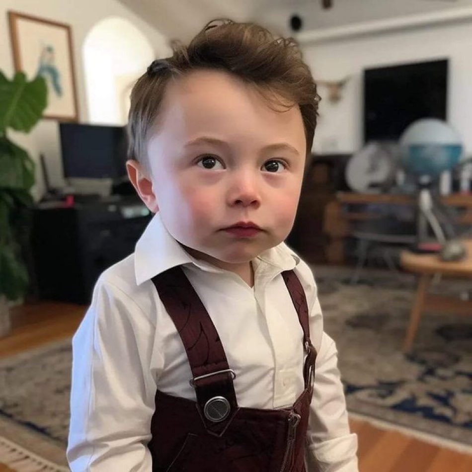 Elon Musk reacts to his AI-generated baby pic