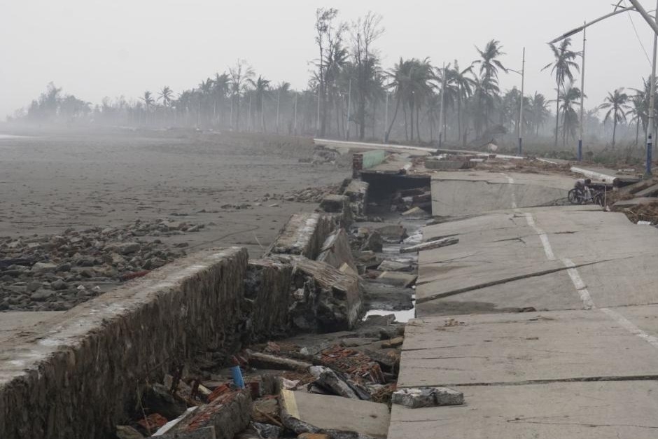 Buildings damaged during earthquake in Myanmar